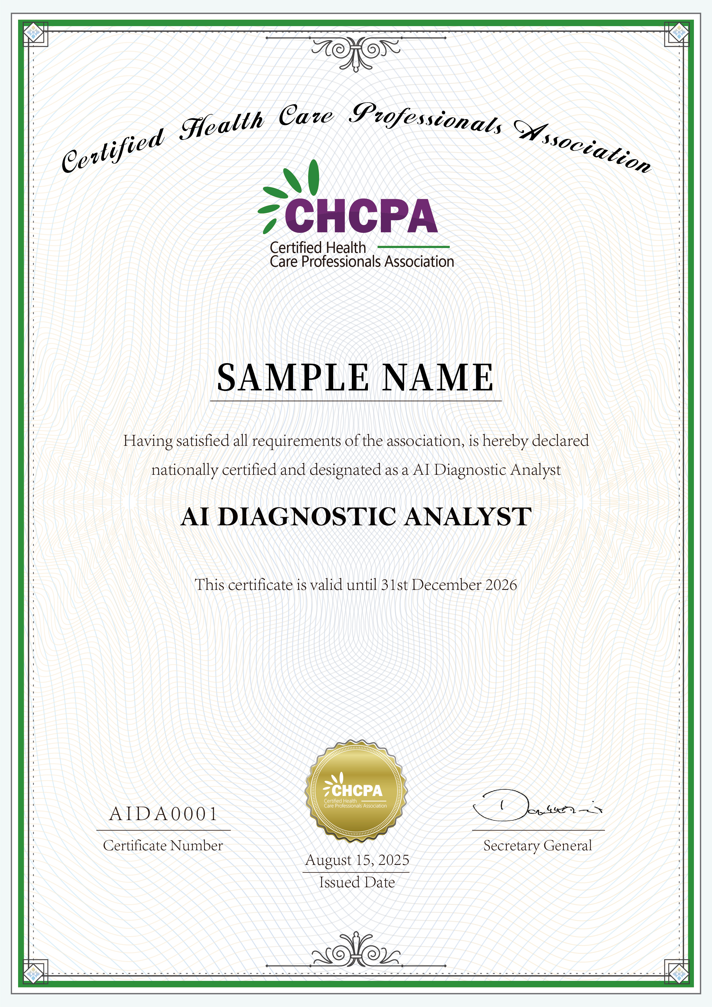 Certificate Sample
